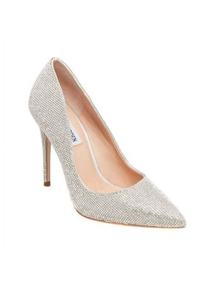 STEVE MADDEN Womens Silver Daisie Pointed Toe Stiletto Pump Slip On Shoes Size 9 M