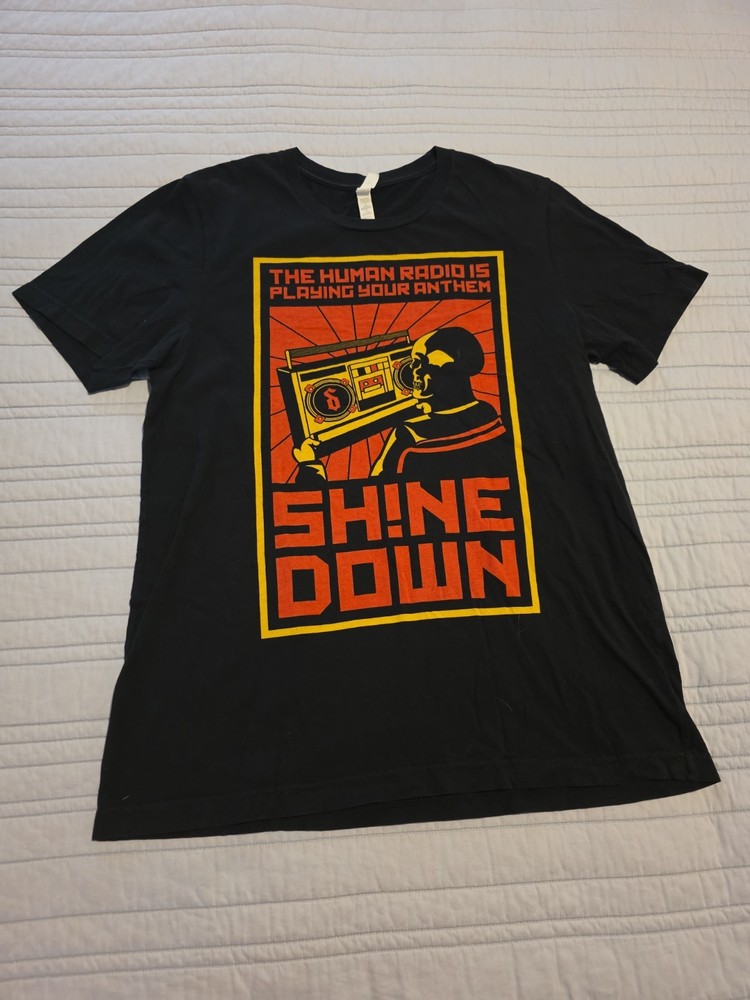Shinedown Attention Attention World Tour T Shirt Mens Large Black