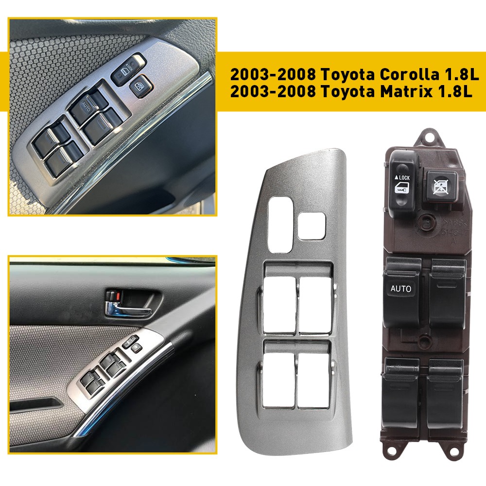 For 03-2008 TOYOTA MATRIX DRIVER MASTER POWER WINDOW SWITCH CONTROL + BEZEL Kit
