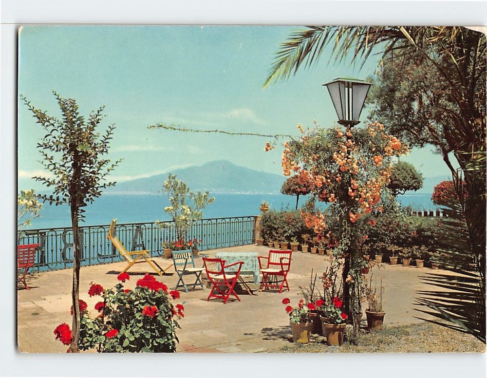 Postcard Vesuvius seen from Hotel Royal Sorrento Italy