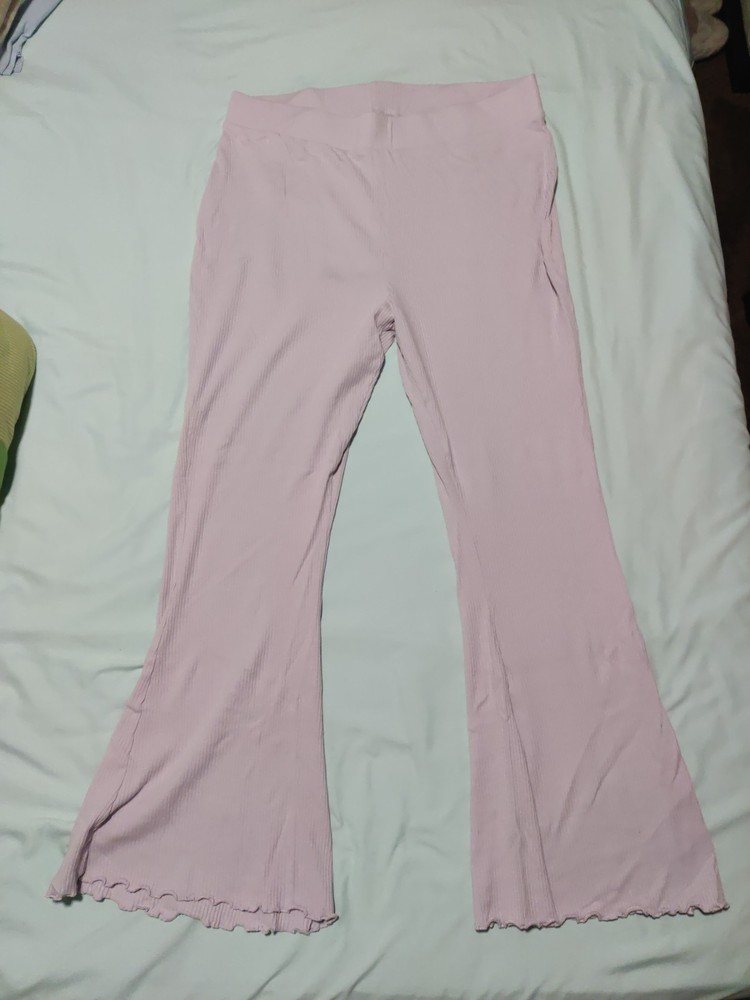 Tranquil and True Women's Pants 1X Mauve/Pink, Flared Bottom, Elastic Waist