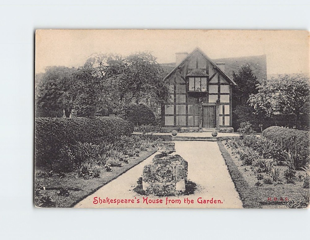 Postcard Shakespeares House from the Garden Stratford upon Avon England