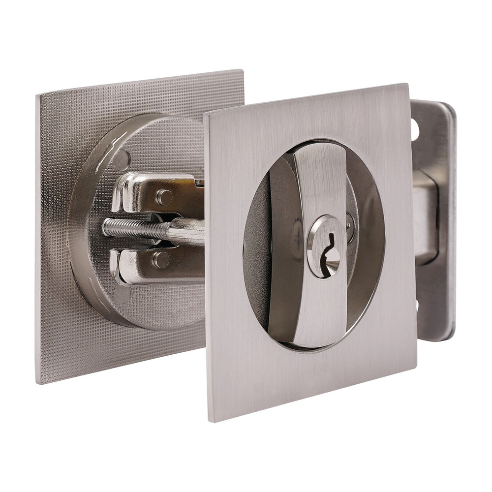 Privacy Pocket Door Lock with Key Contemporary Square Sliding Barn Door Lock NEW