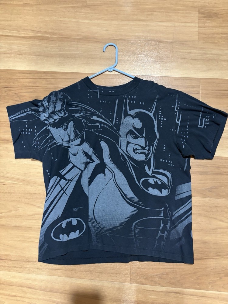 1992 All Over Print Batman Vintage Black Tee Shirt XL