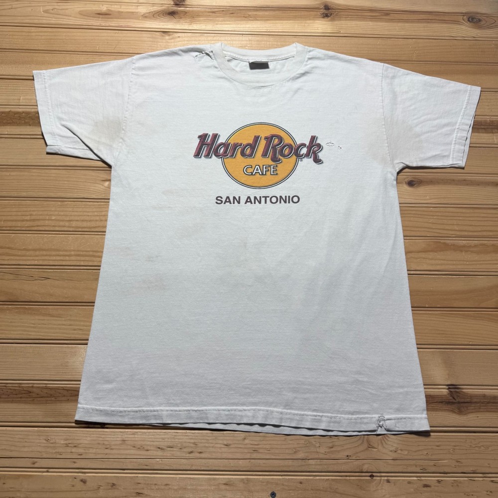 Vintage 90s Hard Rock Cafe San Antonio Texas Graphic Souvenir T-Shirt - Large