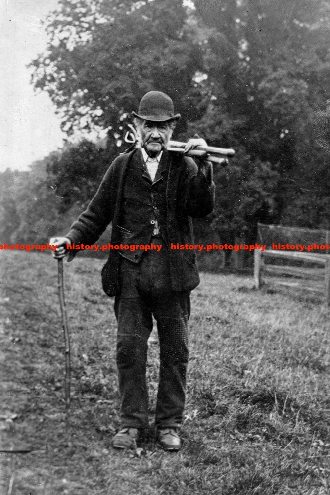 F014181 Farm Labourer Wears Jacket With Trousers and Hat Nottingham UK 1890s