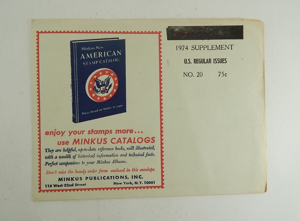 Minkus United States Regular Issues 1974 Supplement Stamp Album Pages