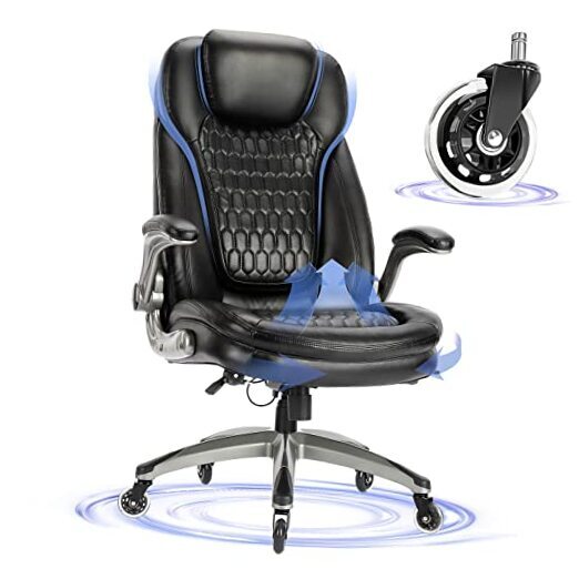 Ergonomic High Back Executive Office Chair with Leather Design