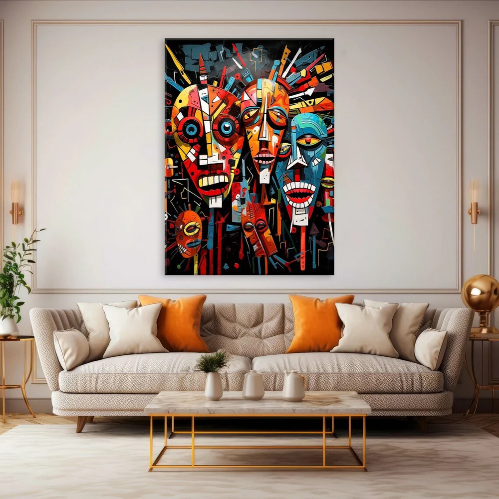 Abstract Graffiti Modern Neo Unframed Canvas Print Australian Wall Art-image