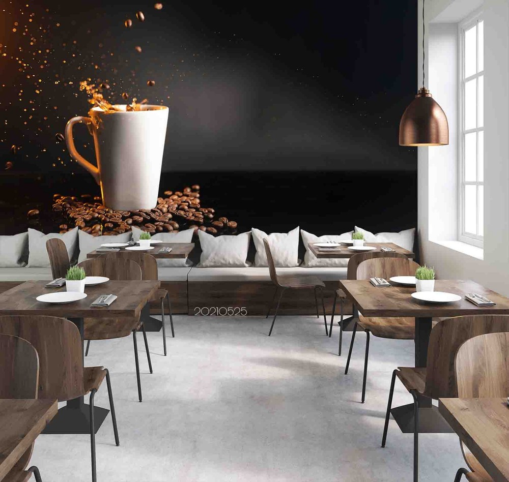 3D Coffee Illustration Wall Murals Wallpaper Murals Wall Sticker 4