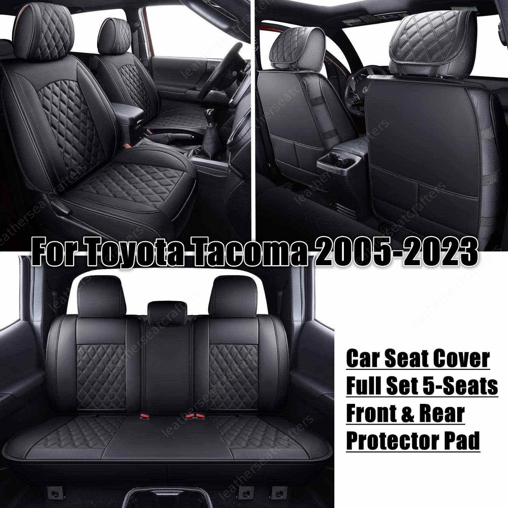 For 2005-2023 Toyota Tacoma Front & Rear Seat Cover Full Set Leather Cushion