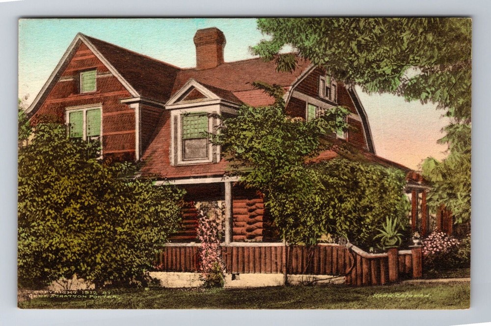 Geneva IN-Indiana, Home Of Author Gene Stratton-Porter, Antique Vintage Postcard