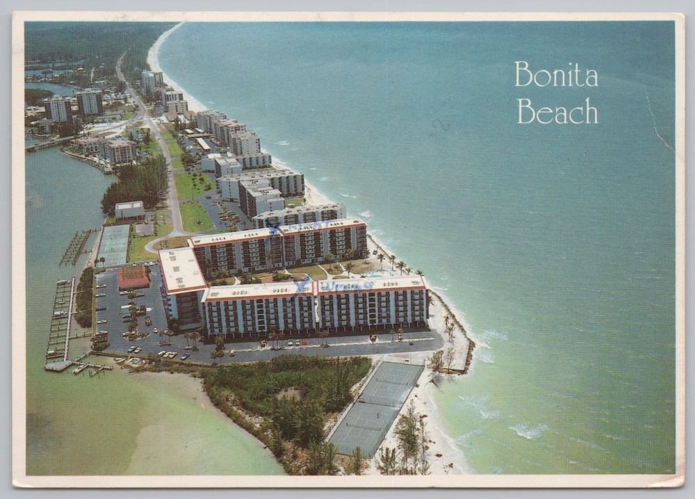 State View~Air View Big Hickory Pass & Hotel Bonita Beach~Continental Postcard