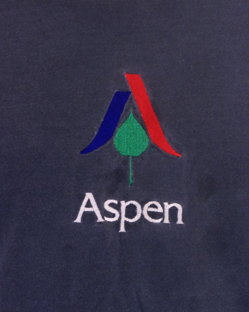 vintage 90s Sansegal single stitch Embroidered Aspen CO T-Shirt Ski SZ XL