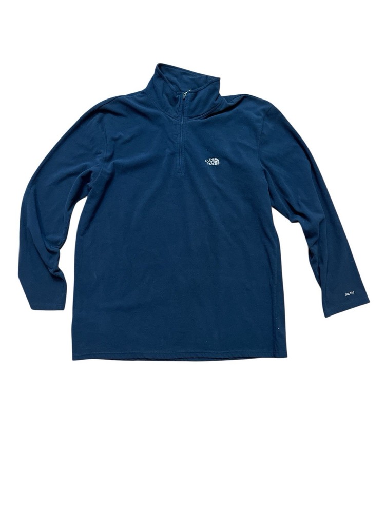 North Face TKA 100 Mens XXL Navy Quarter Zip Fleece Pullover Jacket