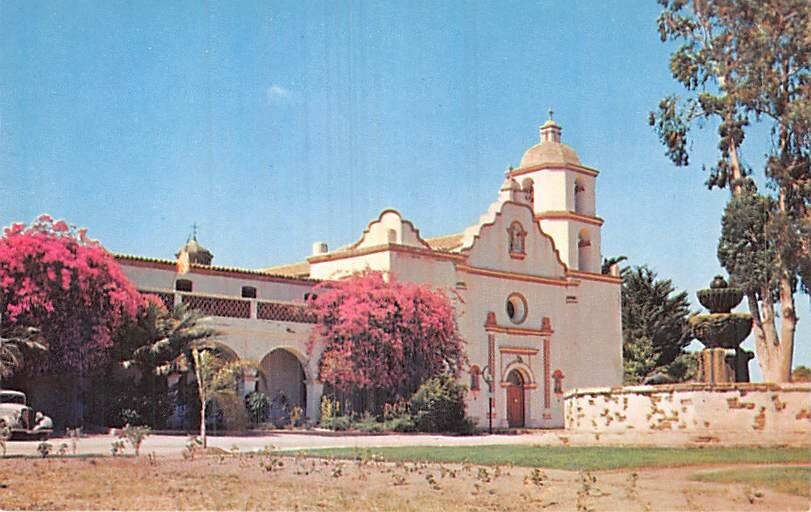 Postcard CA: Mission San Luis Rey, Oceanside, California, Unposted, 1950s
