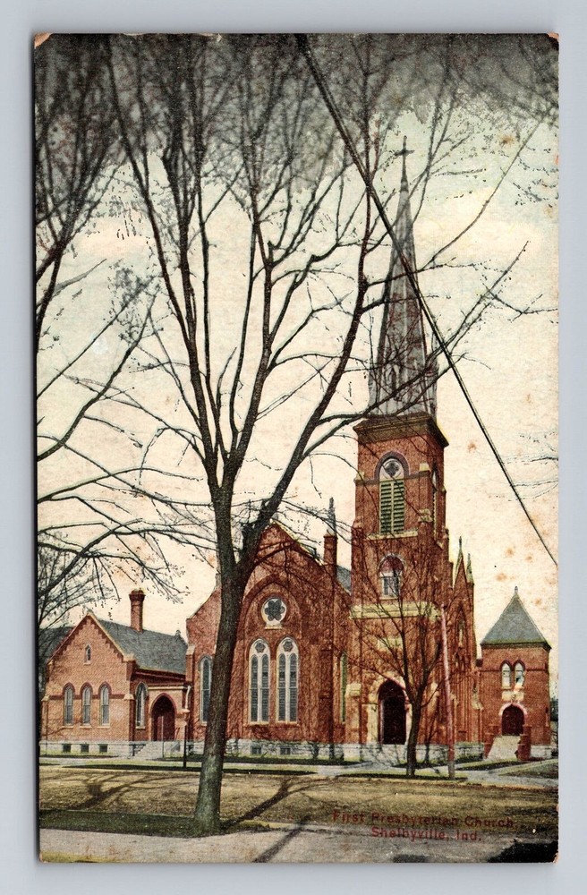 Indiana IN Shelbyville First Presbyterian Church Vintage Postcard