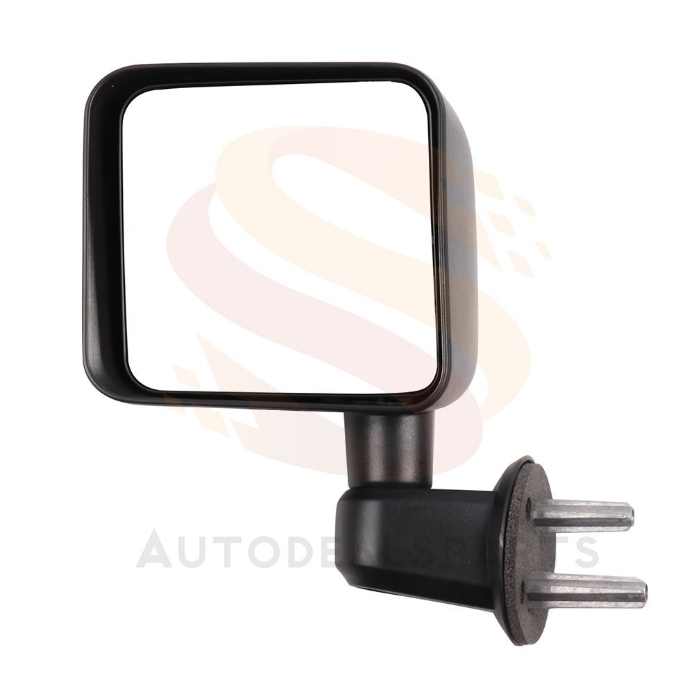View Mirror Compatible With 2007-2017 Jeep Wrangler Left Side Manual Fold Black