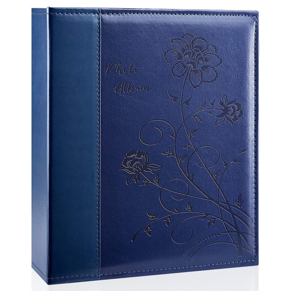 Photo Album 8x10 Clear Pages Pockets Leathe Cover Slip Slide in Photo Album H...
