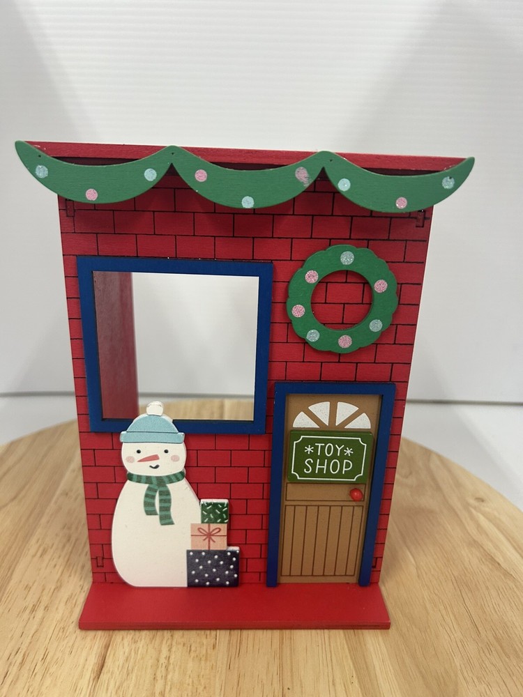 Wooden Santa Toy Shop Figurine