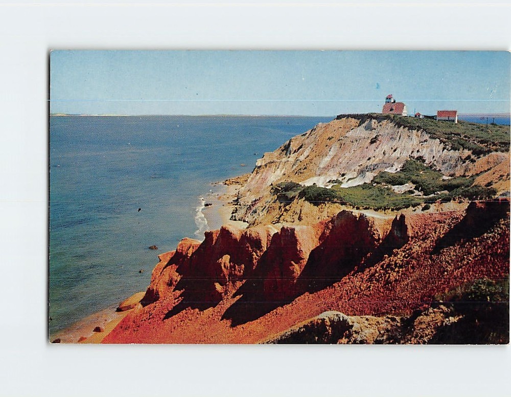 Postcard Gay Head Cliffs on Martha's Vineyard Island Massachusetts USA