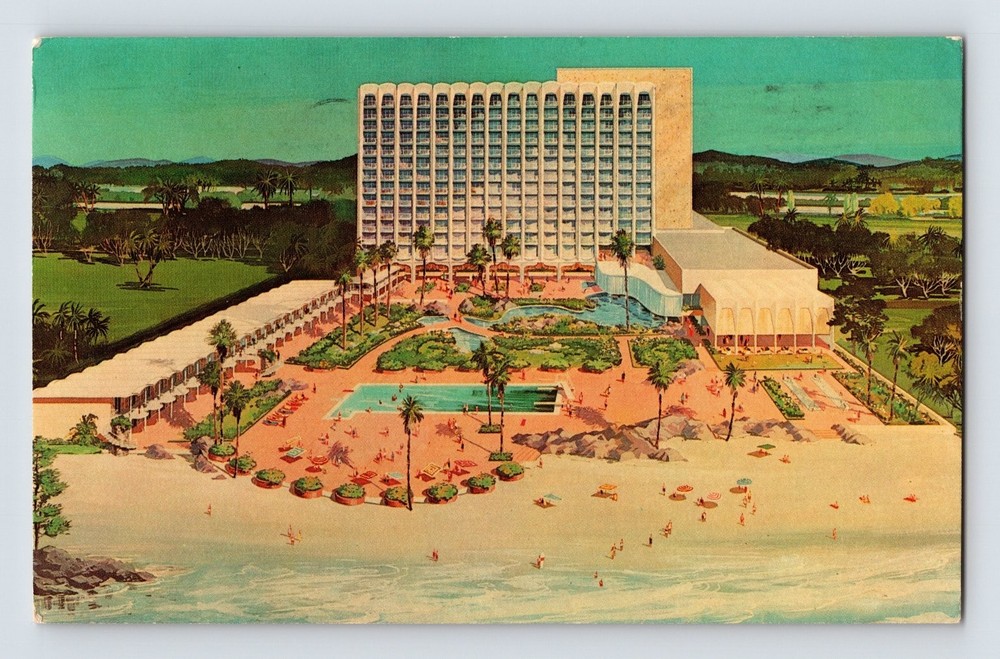 Americana Hotel San Juan Puerto Rico 1963 Vintage Litho Postcard