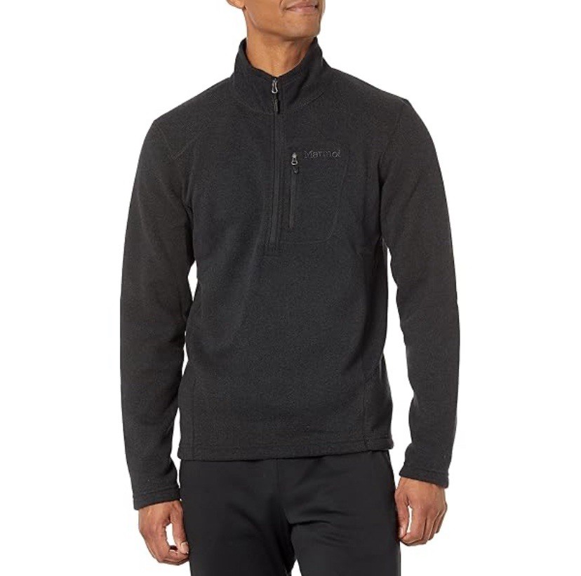 Marmot Pullover Mens Medium Black Fleece Half Zip Outdoor Hiking I71100