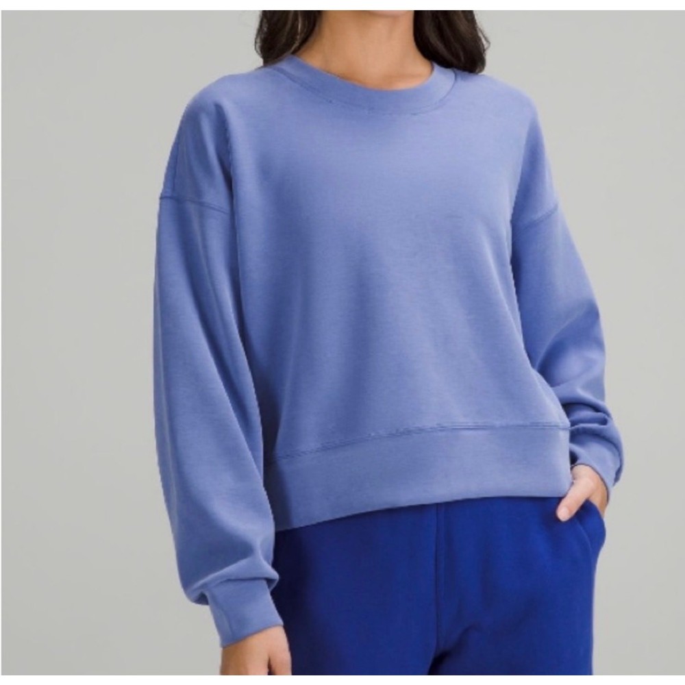 Lululemon Perfectly Oversized Cropped Crew Softstreme Wild Indigo Blue Size 10