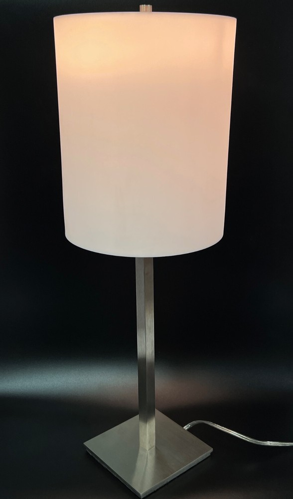 Nessen Lamp NT1402 26” Satin Brushed Nickel Coated Solid Brass Table Lamp