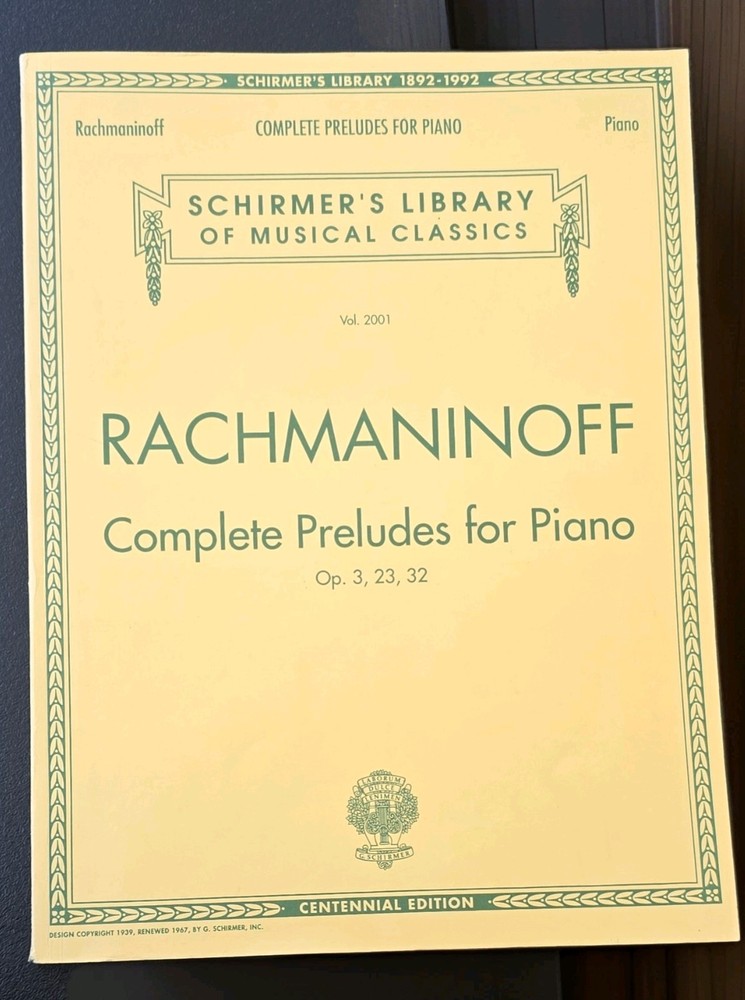 Rachmaninoff Preludes 3, 23, 32 Sheet Music for Piano by G. Schirmer