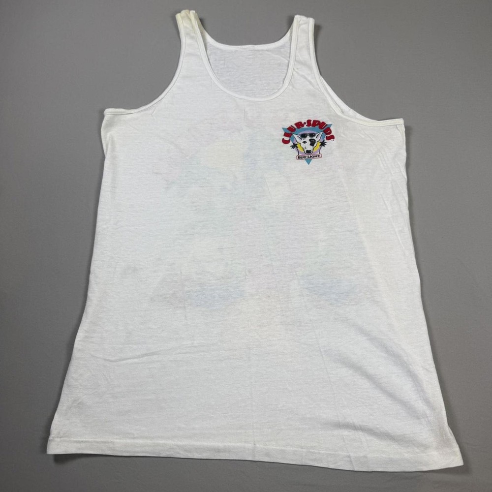 1980s Club Spuds Mackenzie Bud Light Promo Tank w/ Dog on a vacation