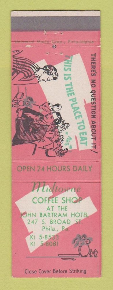 Matchbook Cover - Midtowne Coffee Shop Philadelphia PA