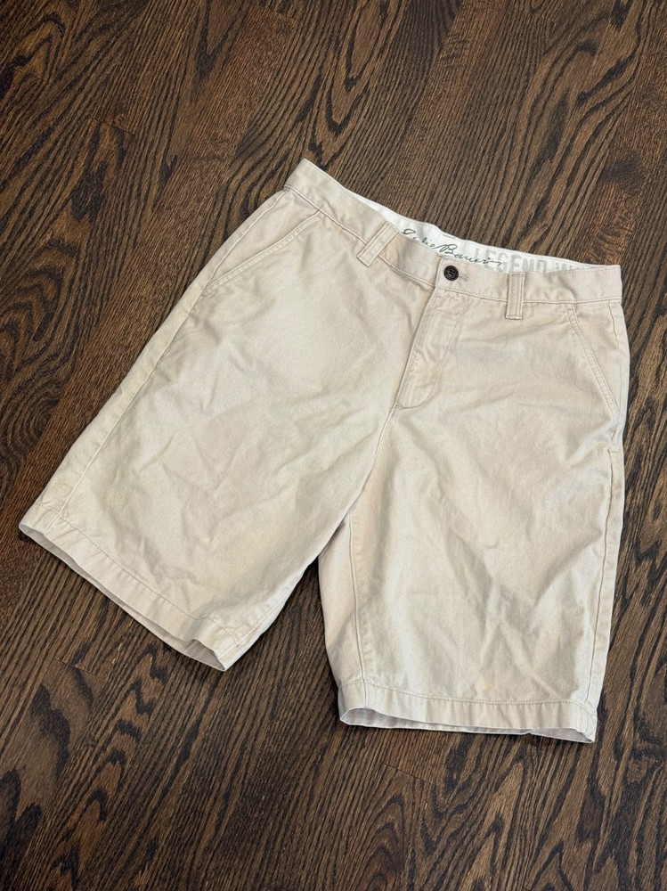 Eddie Bauer Men's Chino Short Beige Size 33 100% Cotton Pocket Outdoor
