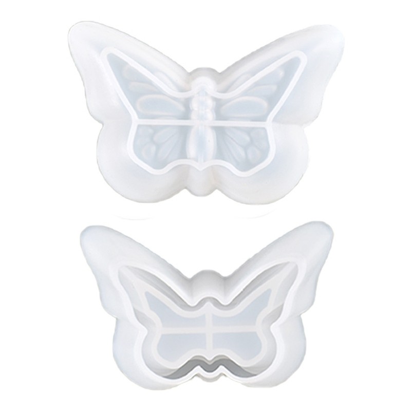 Butterfly-Shaped Epoxy Resin Jewelry Storage Box with Lid Silicone Mold