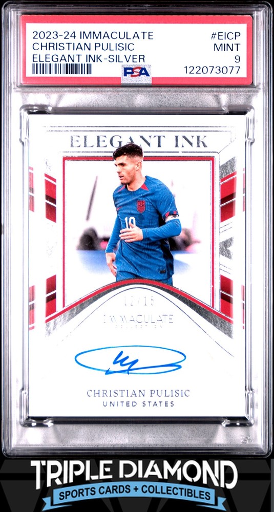 2023-24 Immaculate Christian Pulisic Elegant Ink Auto #12/15 PSA 9 LS528