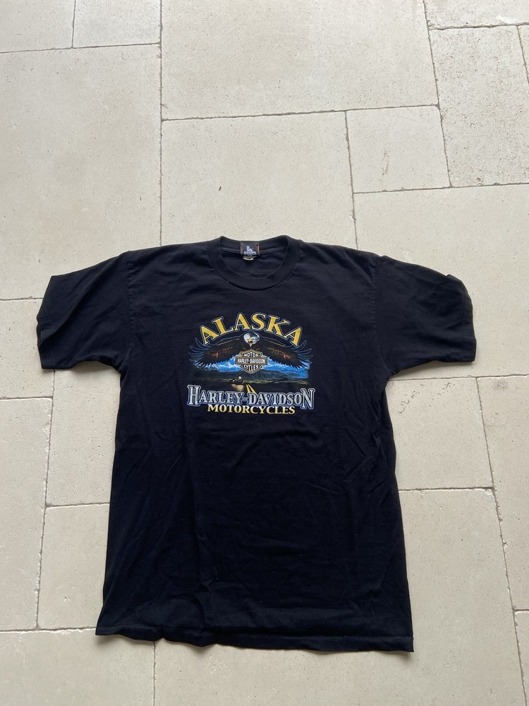 Harley Davidson Motorcycles Alaska Denali Shop Black Mens Size Large T Shirt