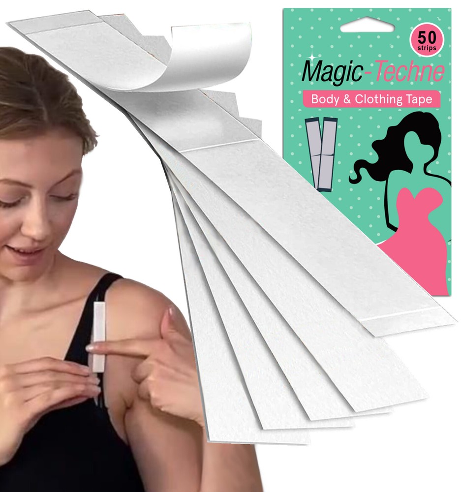 Double Sided Tape for Clothes (50 Strips Pack)  Save Money Buy 1 - 10 Packs Lot