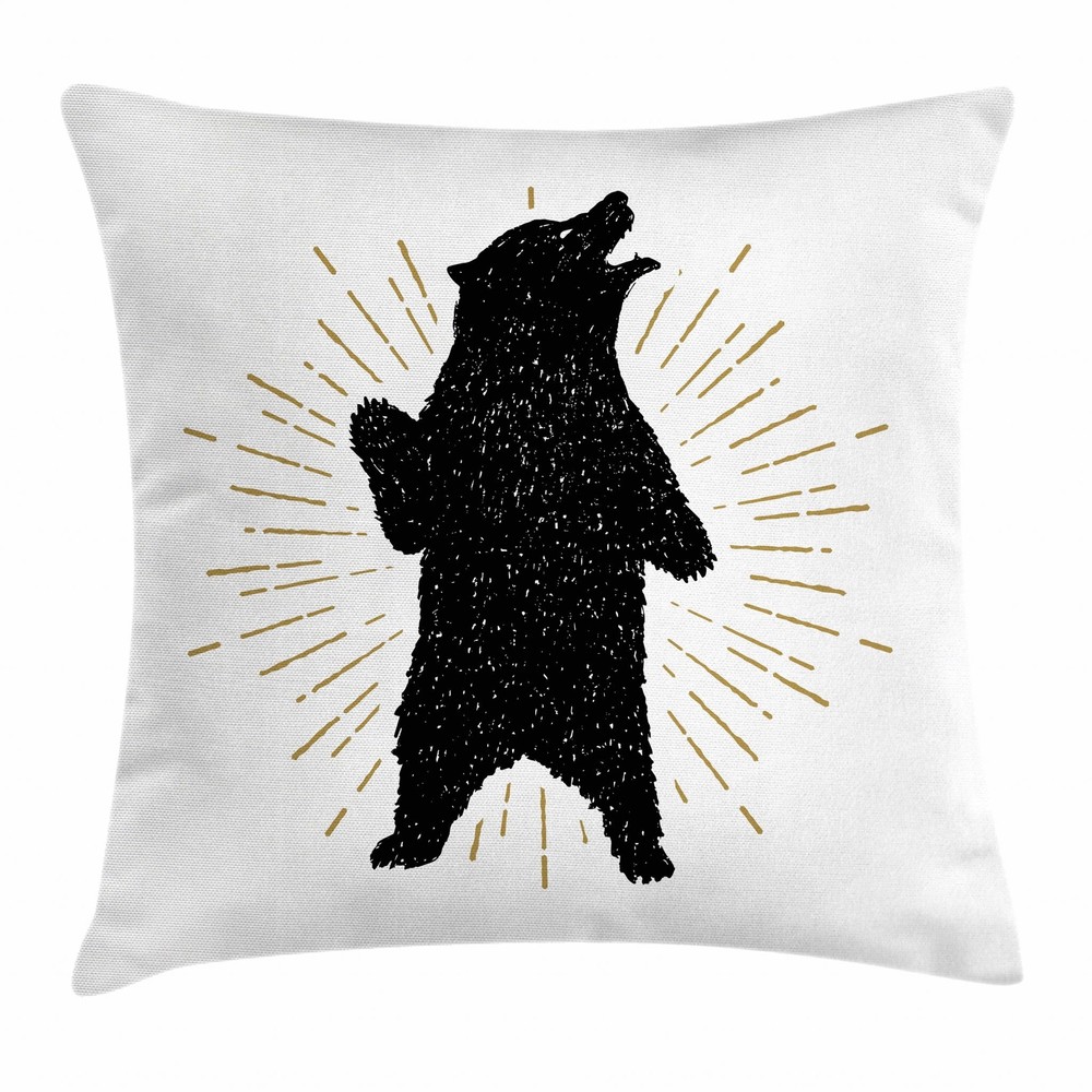 Bear Throw Pillow Cases Cushion Covers by Ambesonne Home Decor 8 Sizes
