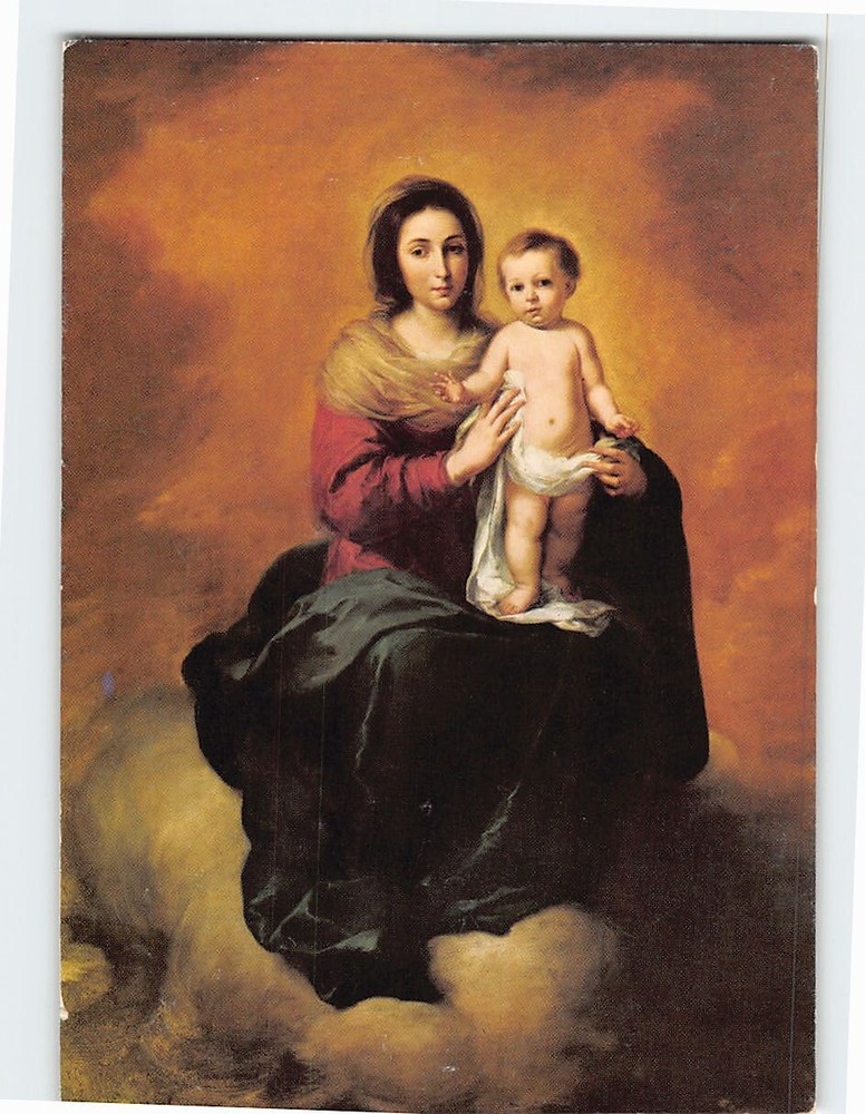 Postcard Madonna & Child Painting by Batolome Esteban Murillo