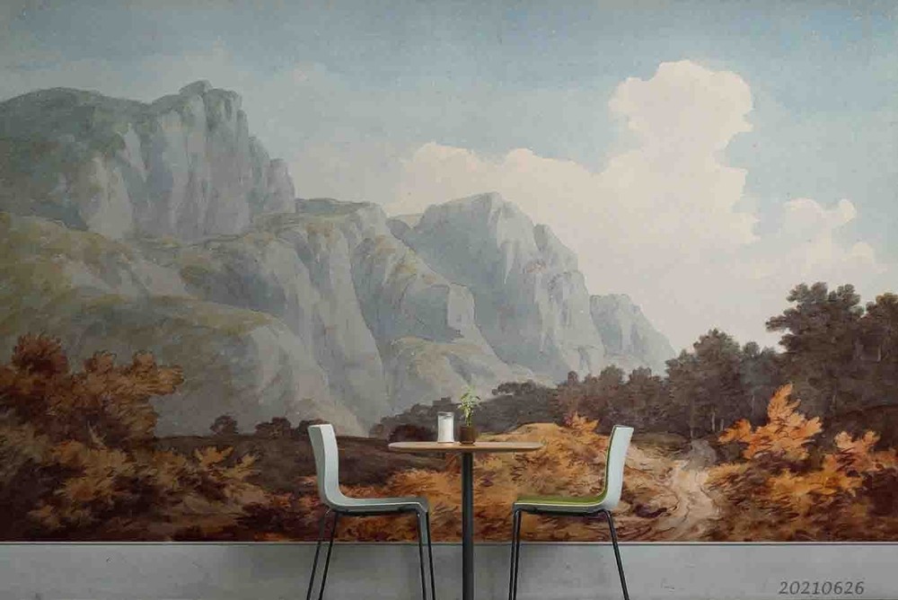 3D Mountains Forest Oil Painting Wall Murals Wallpaper Murals Wall Sticker