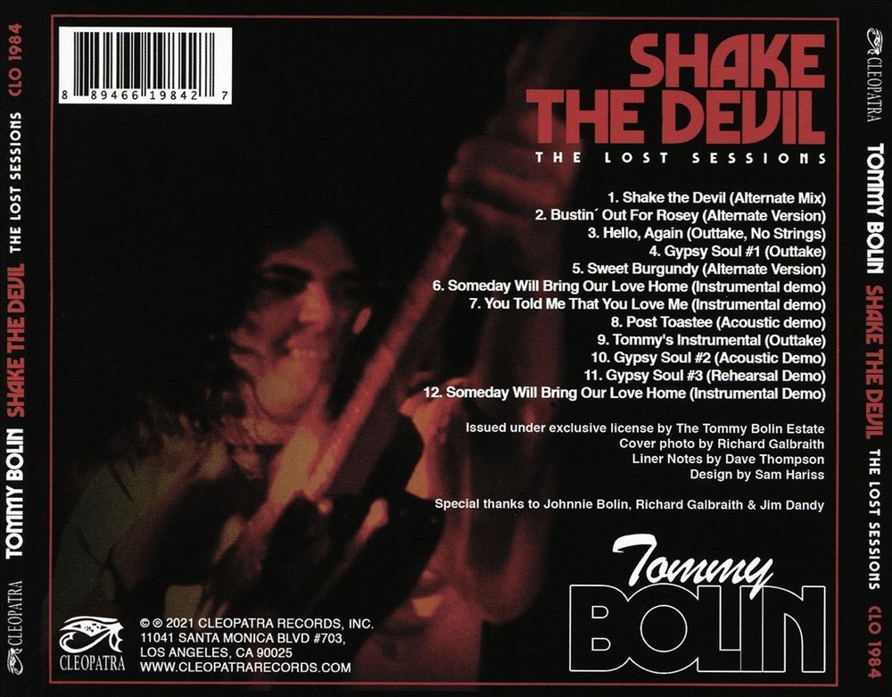 Tommy Bolin Shake The Devil: The Lost Sessions New Cd