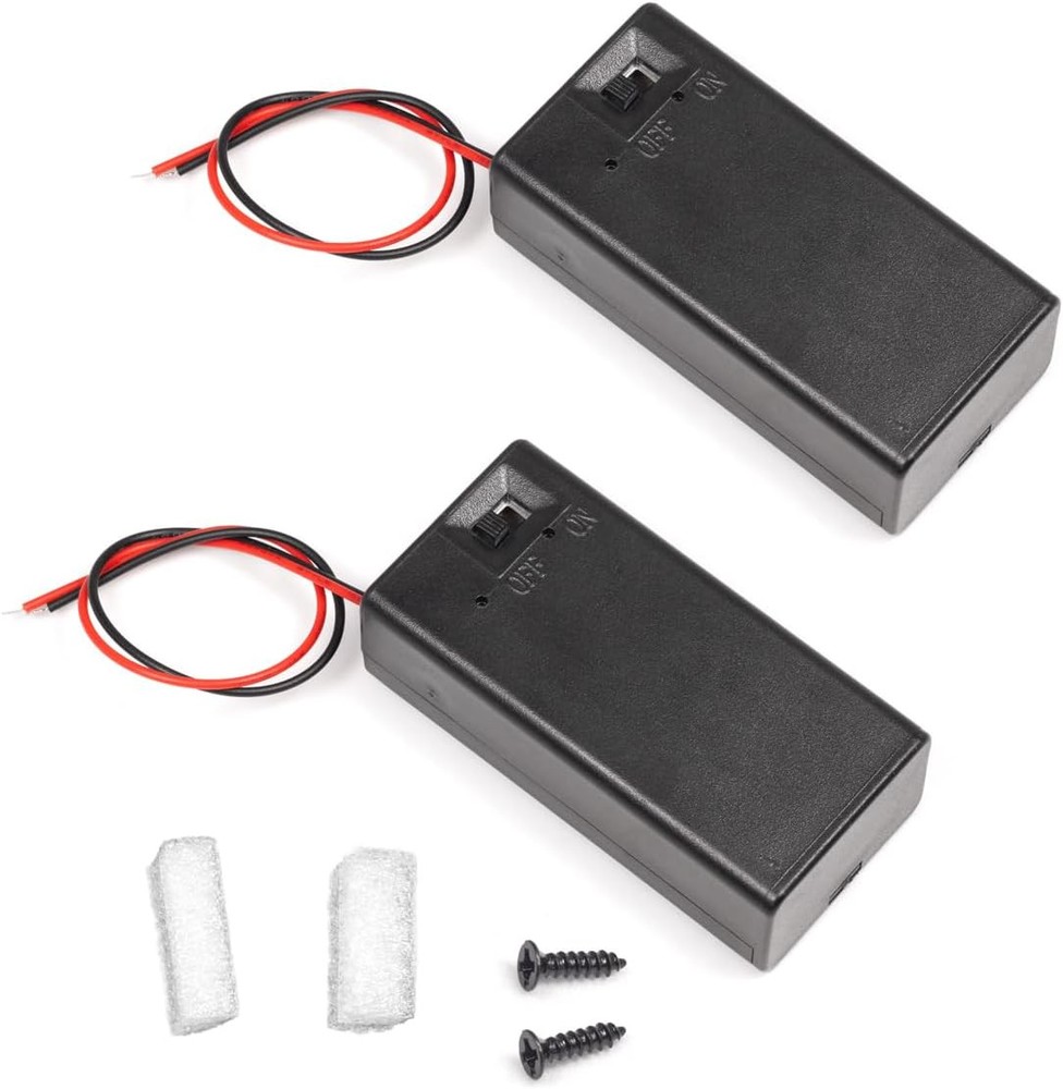 (Pack of 2) 9v Battery Holder, 9 Volt Holder with Switch, Battery...