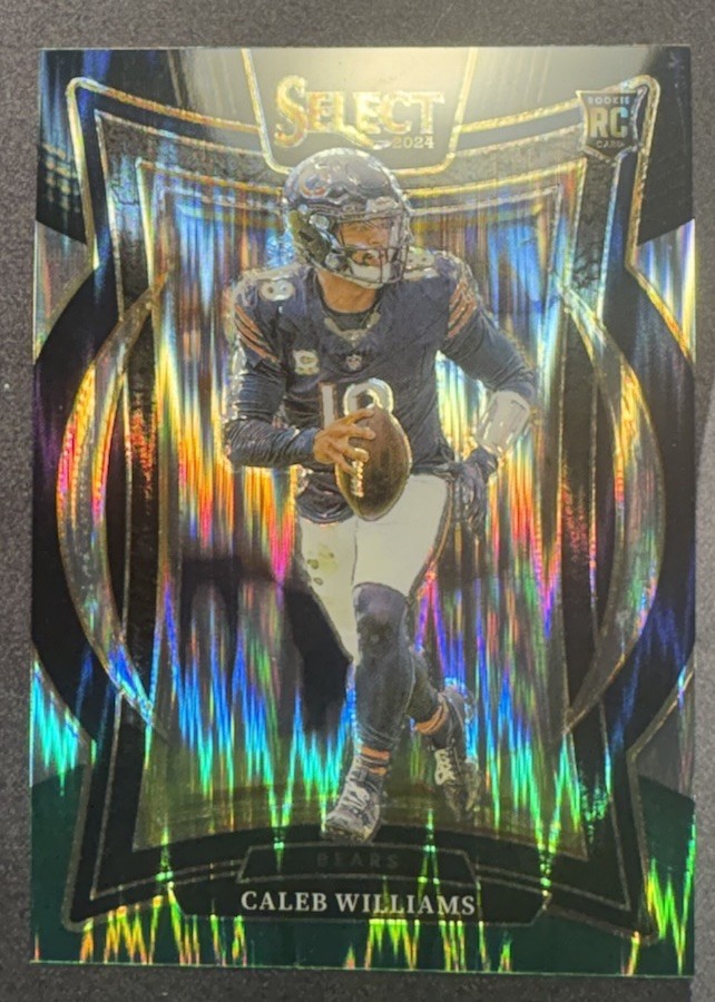 Panini 2024 Select Caleb Williams RC Rookie Concourse Black and Green Shock #25