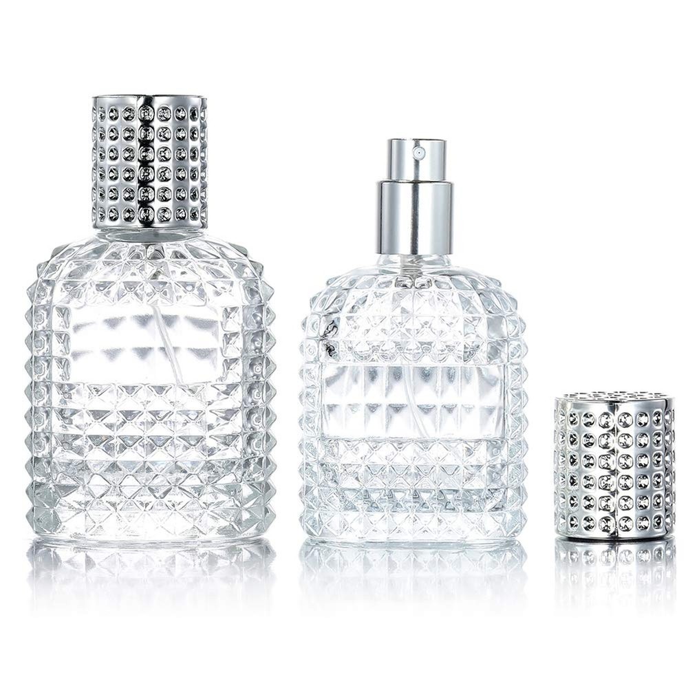 2 Pack 30ml 50ml Clear Glass Spray Bottles Refillable Atomizer