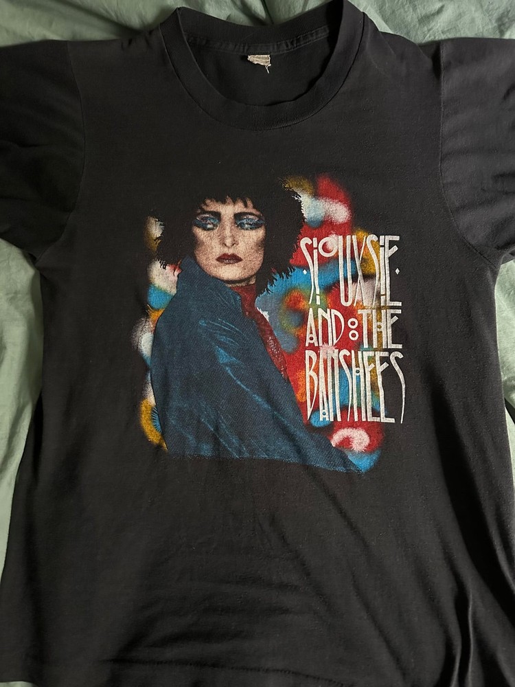 Siouxsie And The Banshees Rock band 90s Basic Black T shirt vtg NH28252