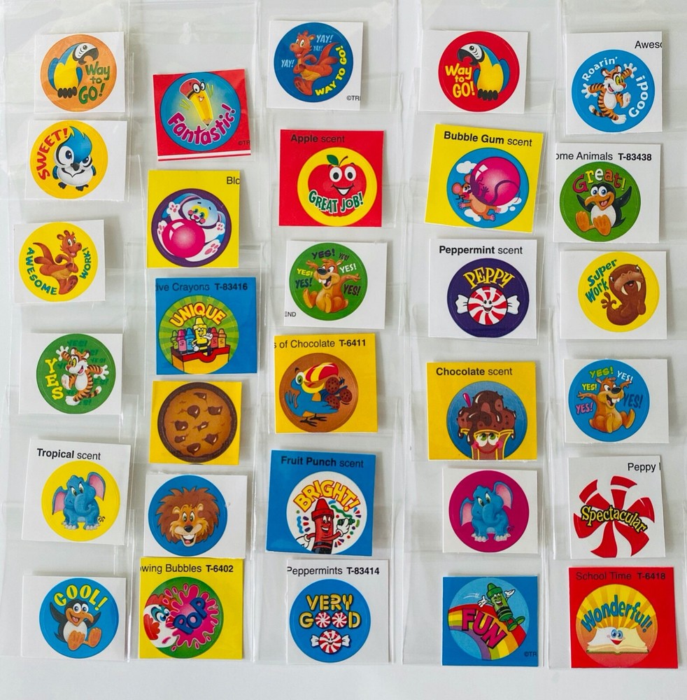 30pcs. Scratch N Sniff Sticker BULK - Stinky Stickers Lot! SCENTED APPLE COOKIE