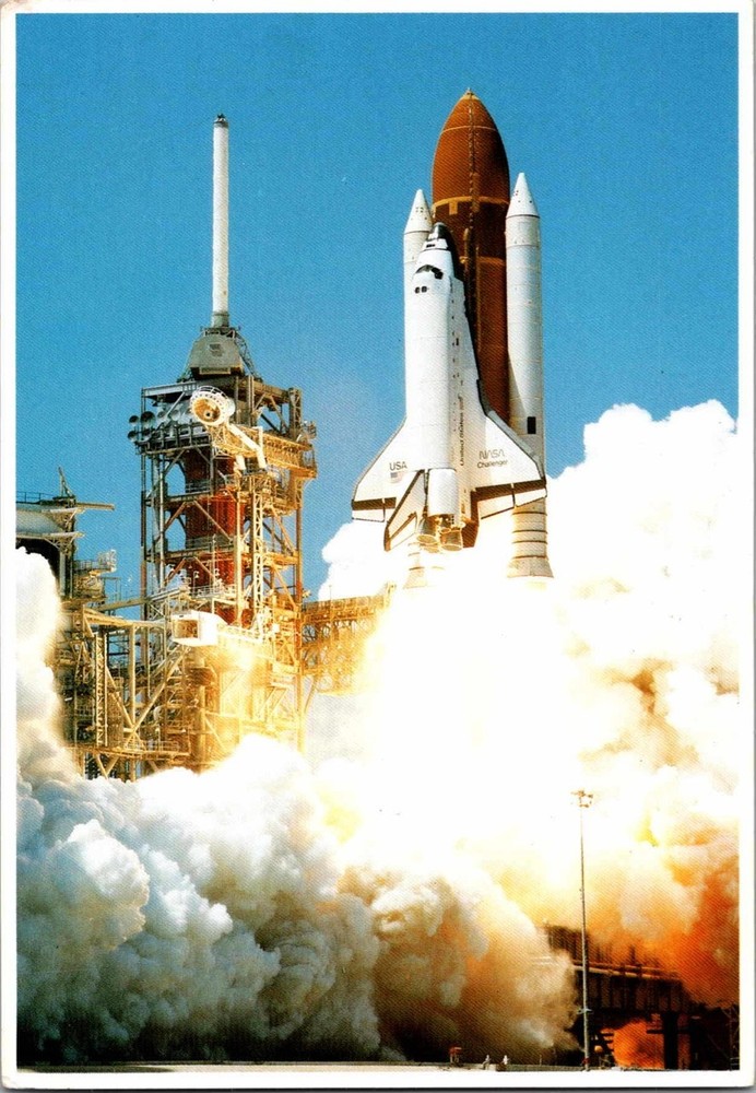 Space Shuttle Challenger Launch NASA Continental Postcard