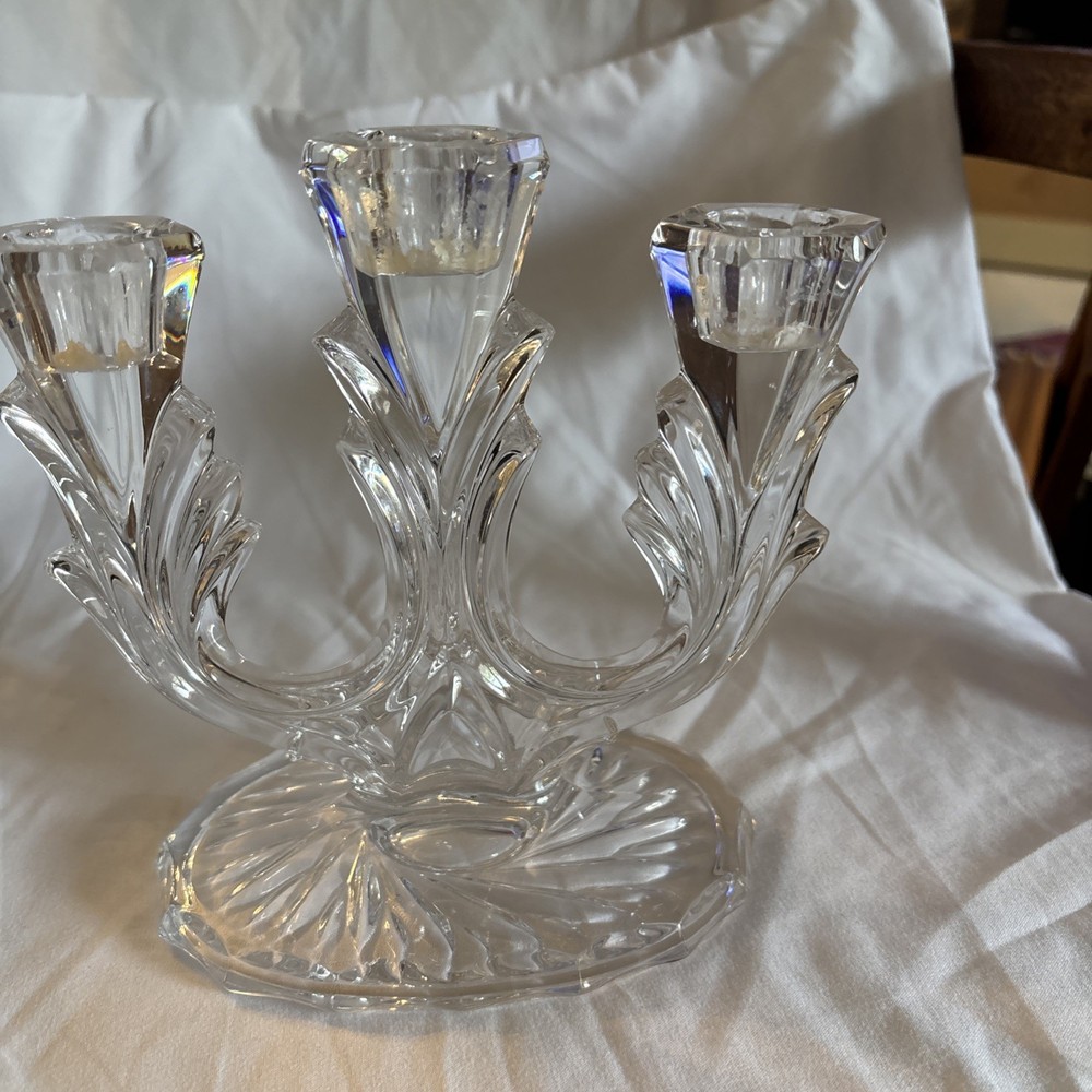 Bohemian Czech Republic Lead Crystal Candelabra