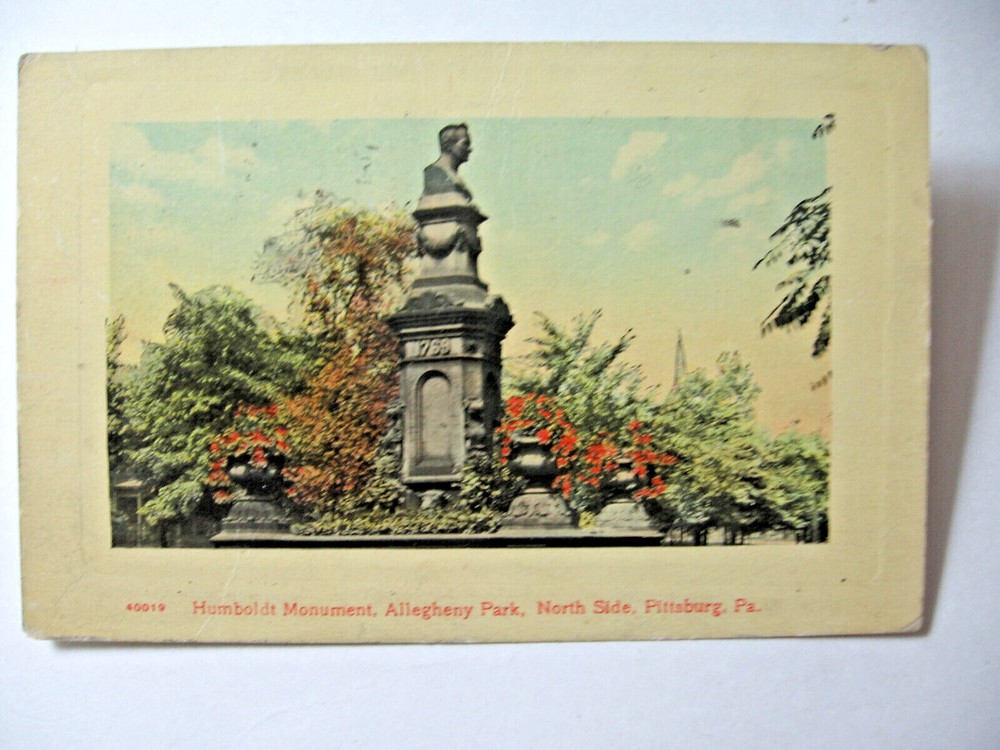 1915 Humboldt Monument, Allegheny Park, Pittsburg(h), PA Postcard