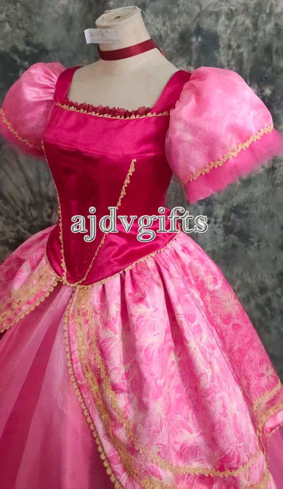 Custom Red Luxury Satin Corset Princess Dress Gown for Women Cosplay Costume